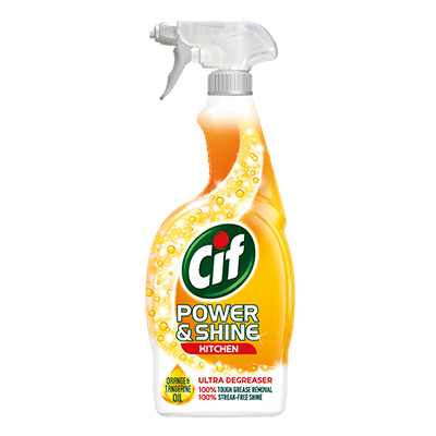 Cif Power & Shine Kitchen Degreaser Spray 700ml - Powerful deep-cleaning with a streak free shine.
