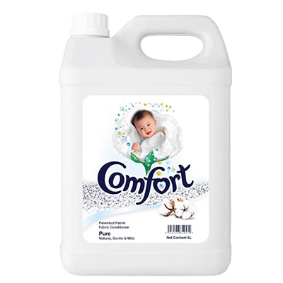 Comfort Regular Pure Fabric Softener 5L - Comfort fabric softener gently conditions each fibre, helps keep their natural elasticity, keeping your clothes looking newer for longer.