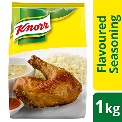 Knorr Chicken Flavoured Seasoning 1kg - An ideal seasoning for variety of dishes – whether it's soup, stir fry or others - a delectable umami taste, the Knorr Chicken Flavoured Seasoning helps you save time and labour cost in the kitchen.