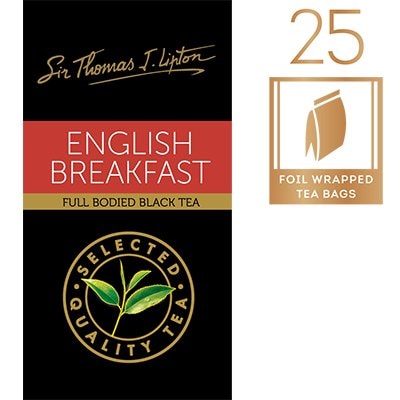 LIPTON Sir Thomas Lipton English Breakfast 25x2.4g - Start each diner's morning with a cup of the robust Sir Thomas Lipton English Breakfast Tea.