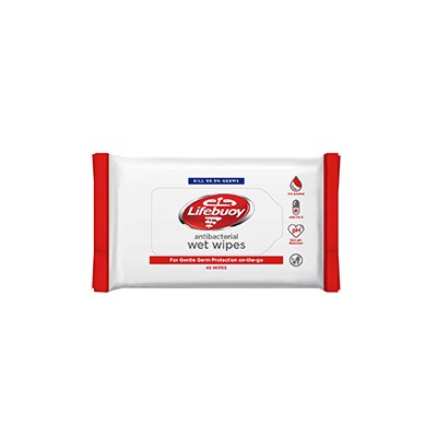 Lifebuoy Antibacterial Wipes 48pc - With LifeBuoy Hand Sanitizing Wipes, germs are killed on surfaces and skin