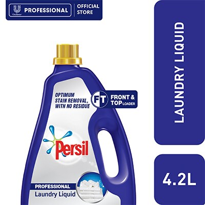 Persil Professional Laundry Liquid 4.2L - Achieves maximum stain removal without any residue requires a solution that fully penetrates fabrics and dissolves completely to leave a spotless finish.