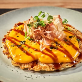 Bacon Cheddar "Okonomiyaki" Style Fries