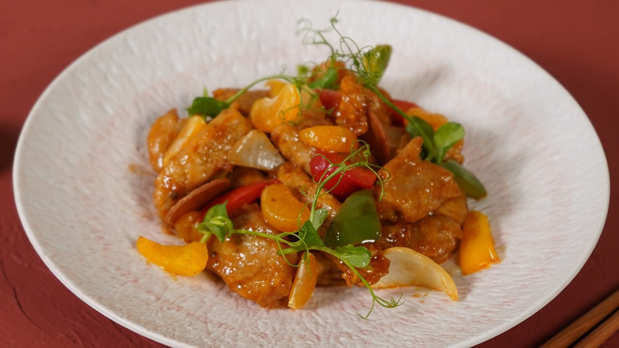 Charred Tomato Sweet & Sour Glazed "Chicken" Chunks – - Recipe