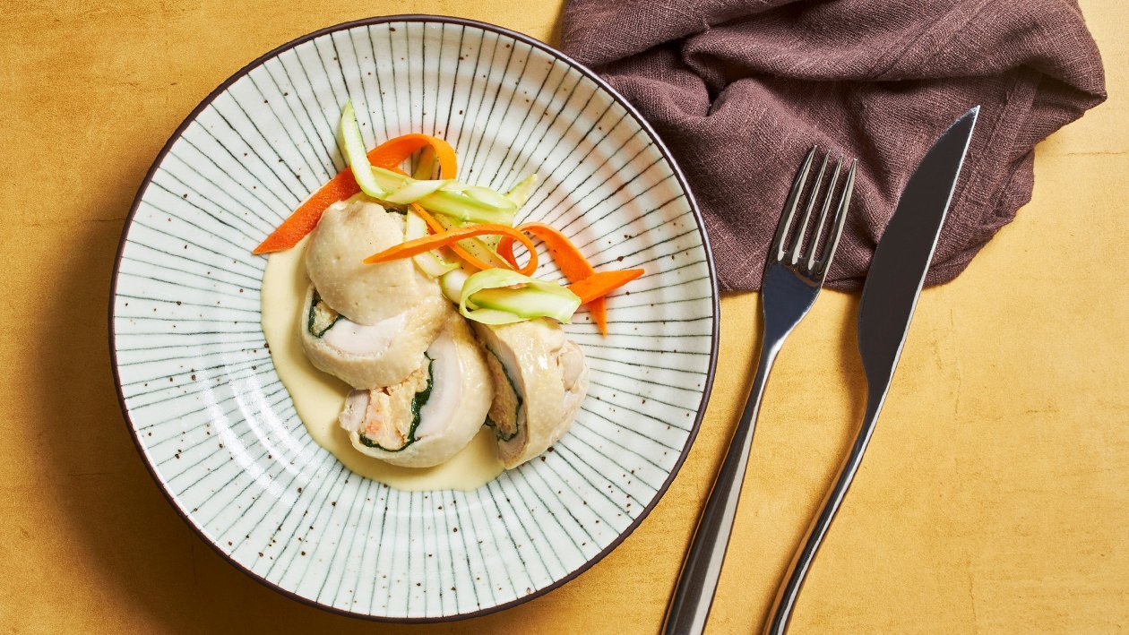 海鲜鸡卷拌白巧克力咸蛋汁 – - 食谱 海鲜鸡卷拌白巧克力咸蛋汁 – - 食谱