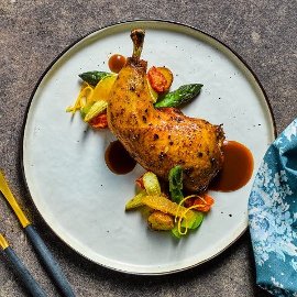 Baked Chicken Thigh with Orange Demi-glace