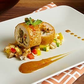 Chicken Roll with Lotus Fillings