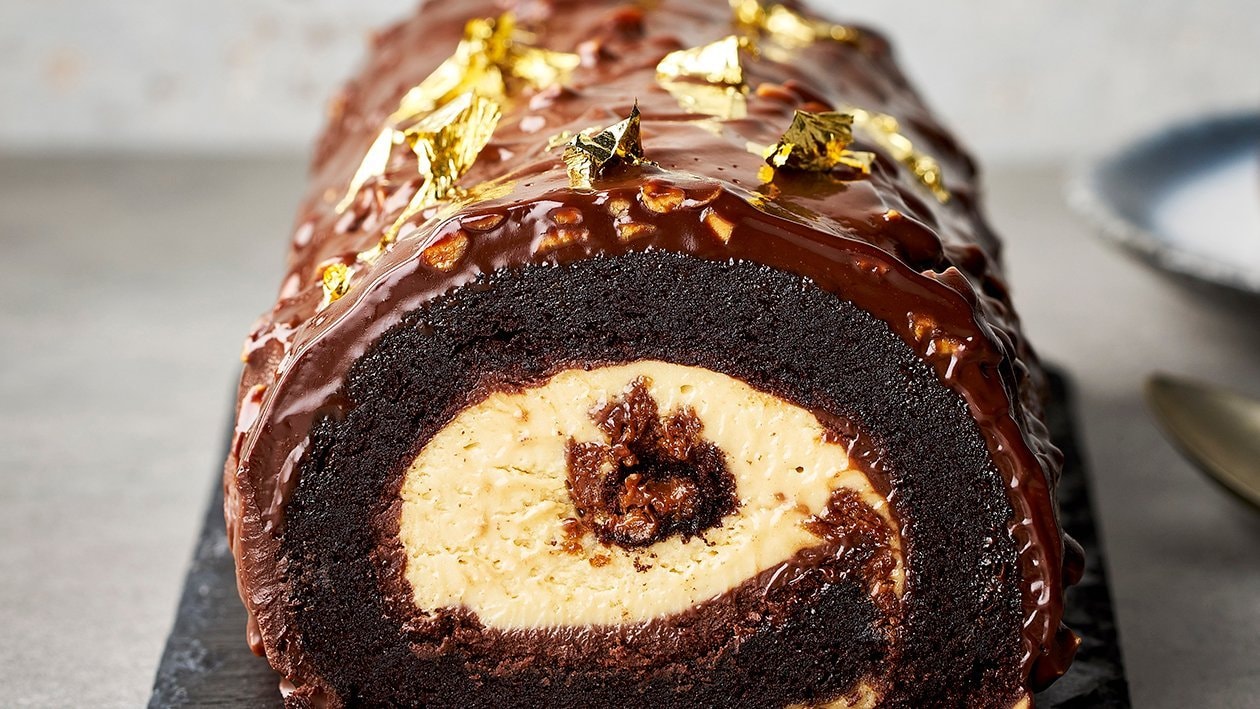 Flourless Chocolate Peanut Butter Roll Cake – - Recipe