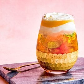 Peach Tea with Cheesy Milk Cap