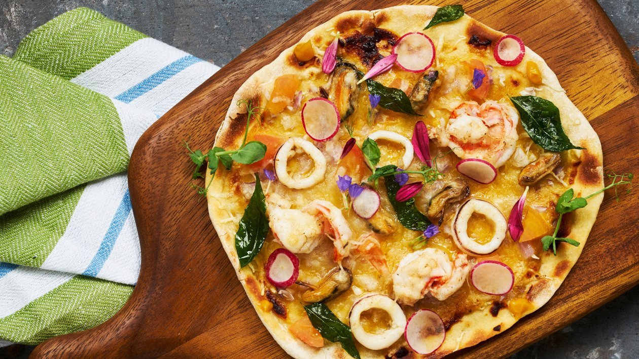 Salted Egg Yolk Seafood Pizza – - Recipe