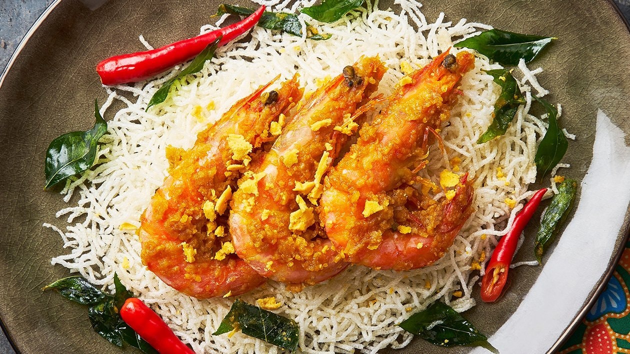 咸蛋虾仁生面 – - 食谱 咸蛋虾仁生面 – - 食谱