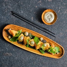 Deep Fried Prawn with Black Sesame Sauce