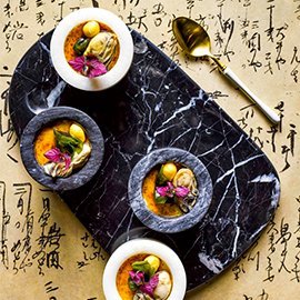 Steamed Chawamushi with Oysters and Kaiso