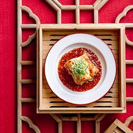 Steamed Cod Fish with Garlic Tamarind Sauce