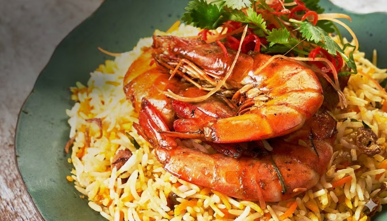 Aromatic Pilaf Rice with Medley Spice Prawns