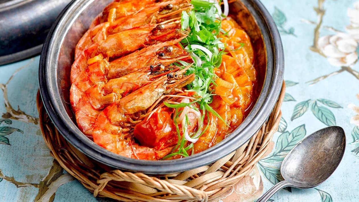 黄梨咖喱虾 – - 食谱