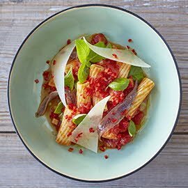 Pasta Arrabiata with Anchovies and Pecorino
