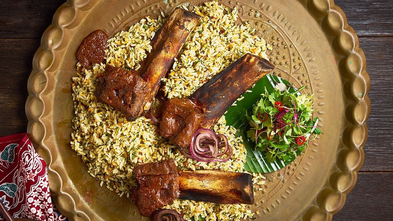 Braised Short Rib Rendang with Herb Rice – - Recipe