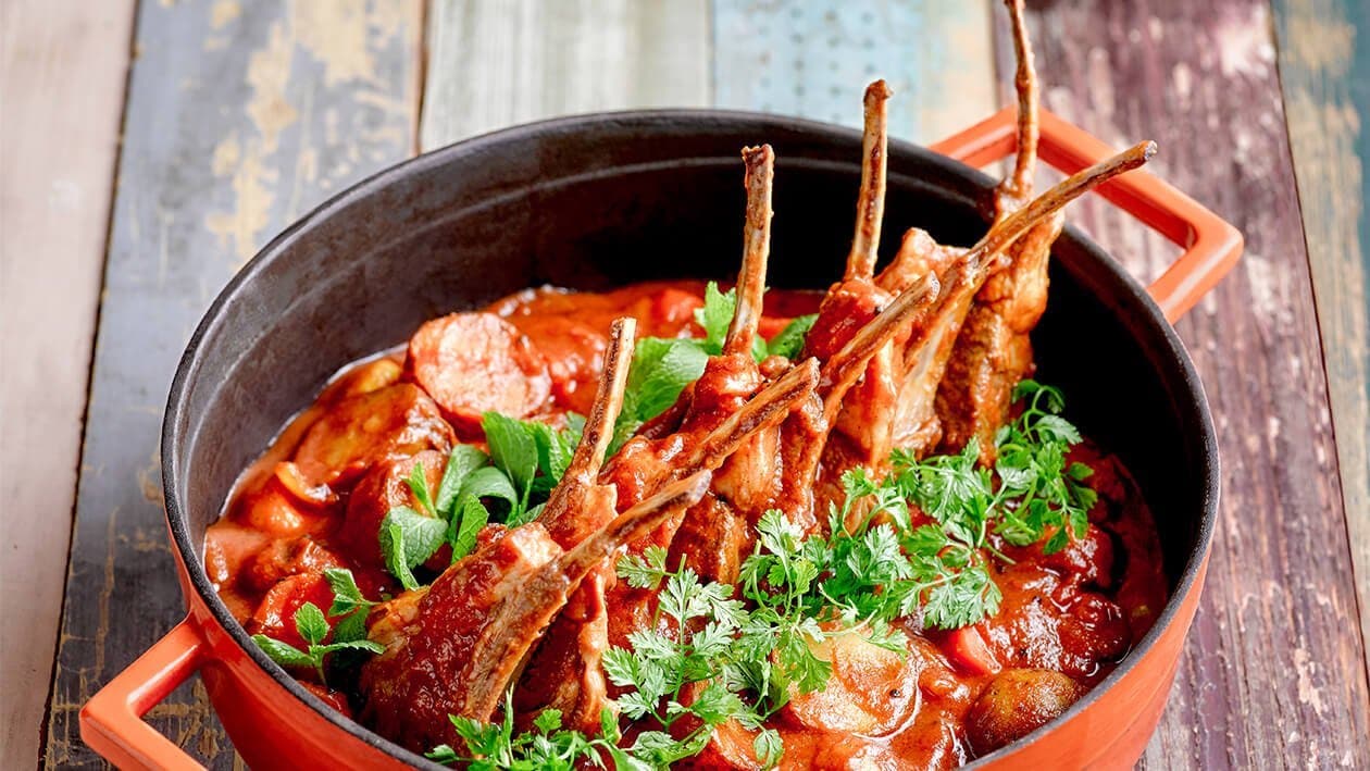 Lamb Rack with Tamarind Tomato Stew – - Recipe Lamb Rack with Tamarind Tomato Stew – - Recipe