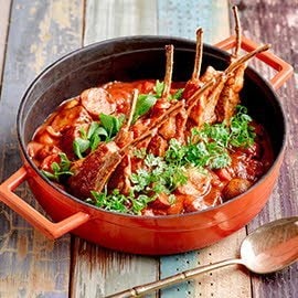 Lamb Rack with Tamarind Tomato Stew
