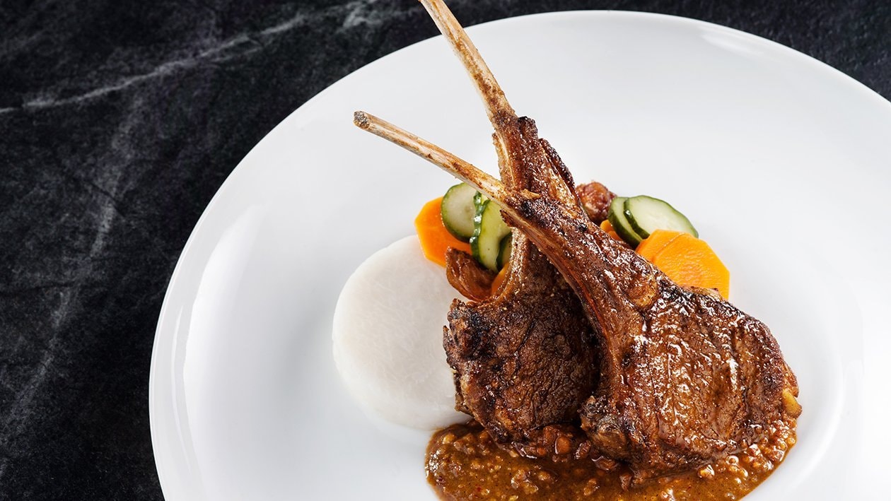 Grilled Spiced Lamb Rack with Peanut Sauce – - Recipe