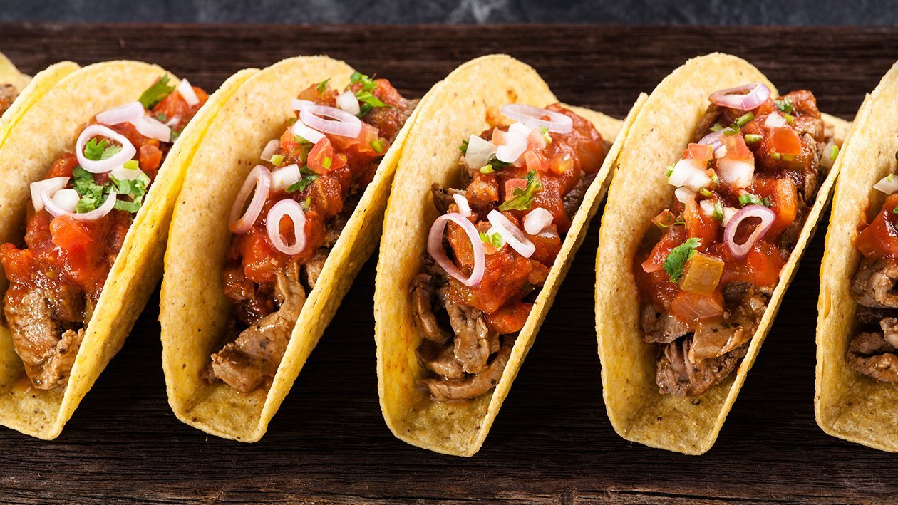 Beef Tacos with Spicy Tomato Sauce