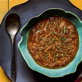 French Onion Soup With Cheese Puff