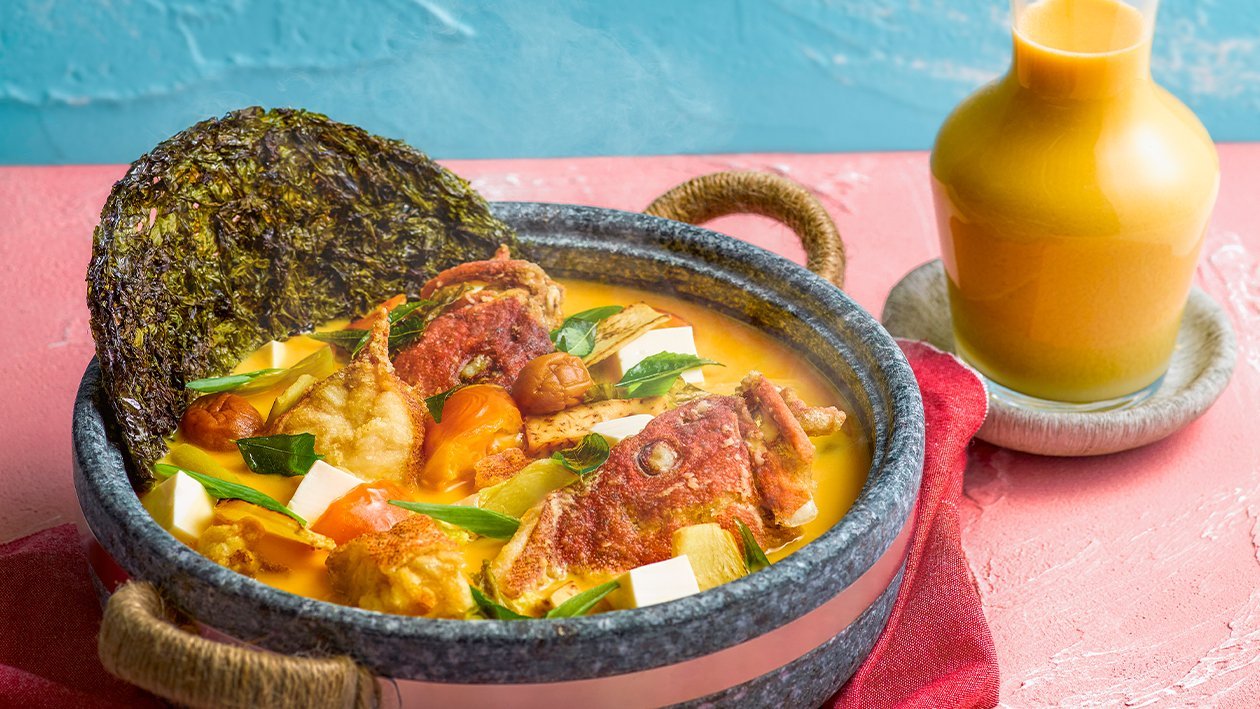 Double Boiled Yam & Red Grouper Salted Egg Hot Pot – - Recipe