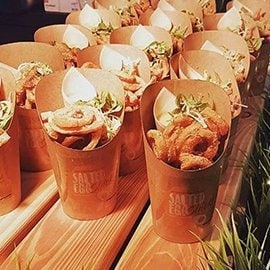 Curly Fries with Salted Egg Dip