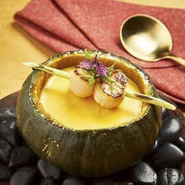 Cream of Pumpkin-Salted Egg Soup