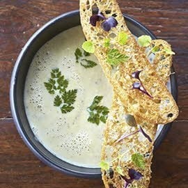 Truffle Potato Soup with Crostini
