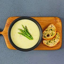 Roasted Asparagus & Onion Soup with Barley