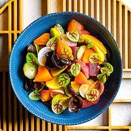 Beetroot Black Fungus Salad with Citrus and Garlic Dressing