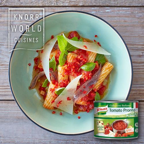 Knorr Pronto Tomato 2kg - Knorr Pronto Tomato is a healthier choice ready sauce made from real Italian tomatoes, delivering great taste consistently and quickly from a tomato sauce can.