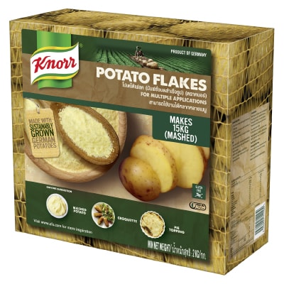 Knorr Potato Flakes - 全新的家乐马铃薯片使用以可持续性耕种的德国马铃薯制成，以风干技术将马铃薯制成片状, 为您提供多用途的马铃薯片