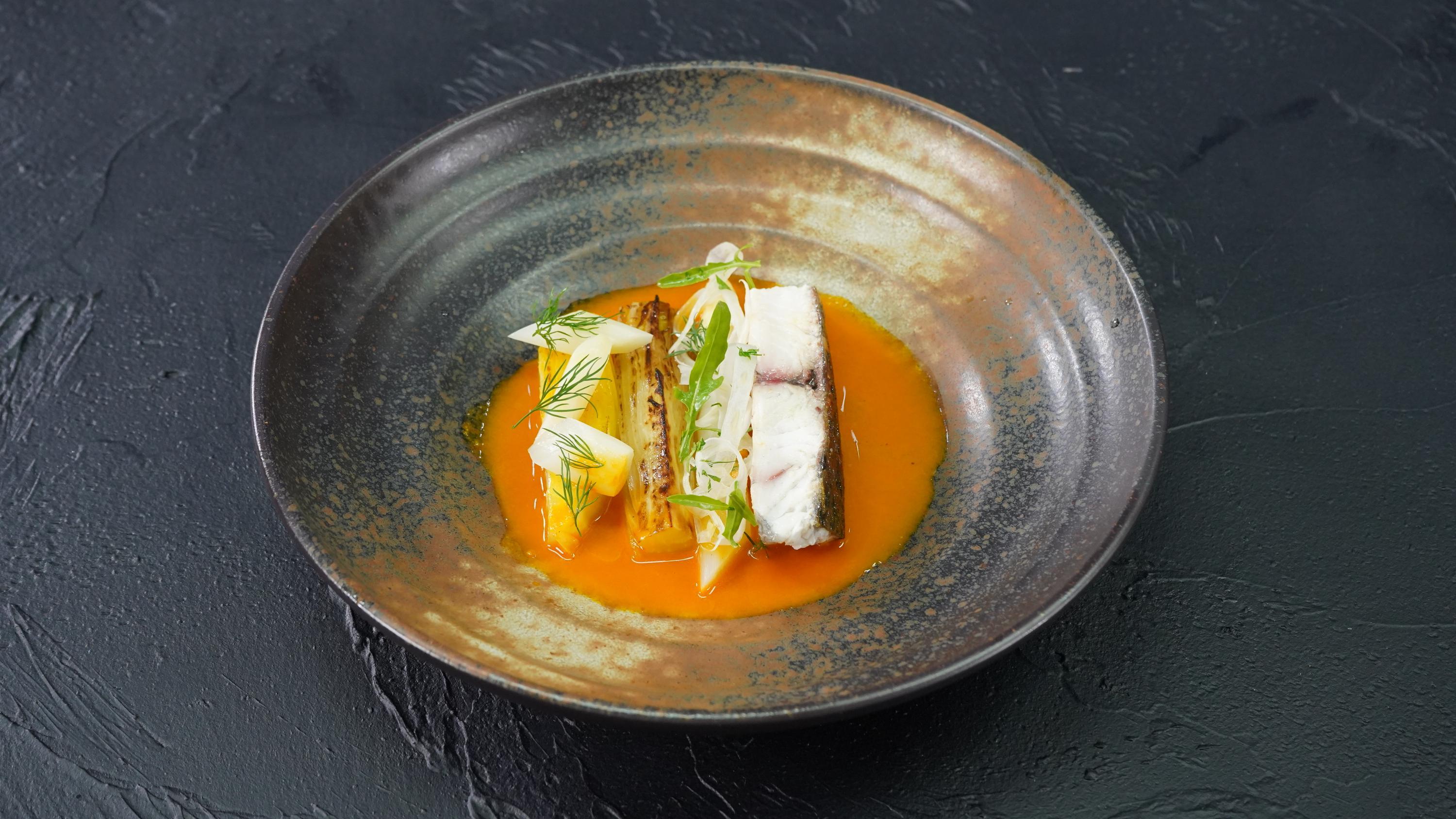 Barramundi with Saffron Tomato Broth – - Recipe