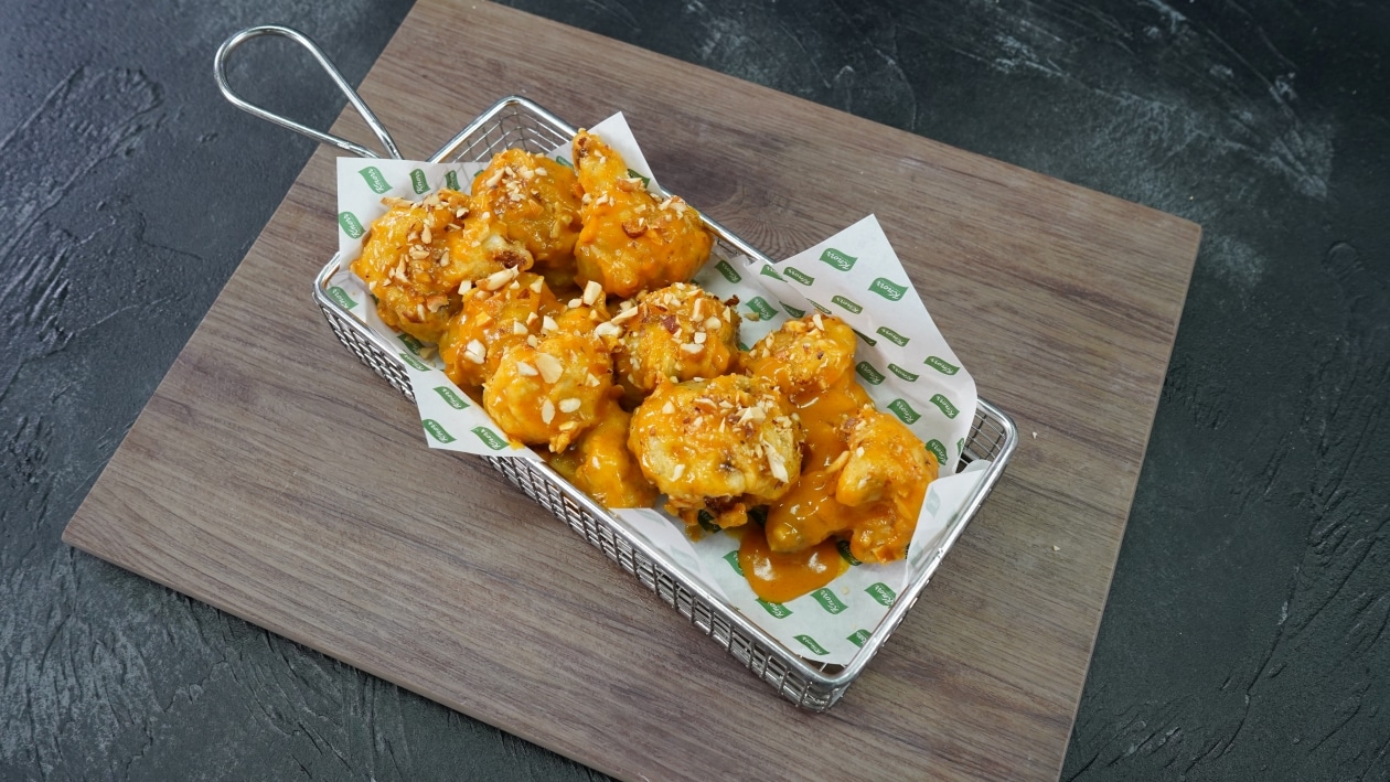 Crispy Cauliflower with Cheddar Hot Sauce – - Recipe Crispy Cauliflower with Cheddar Hot Sauce – - Recipe