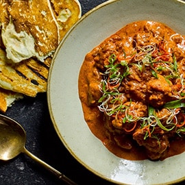 Butter Chicken and Naan Butter Chicken and Naan
